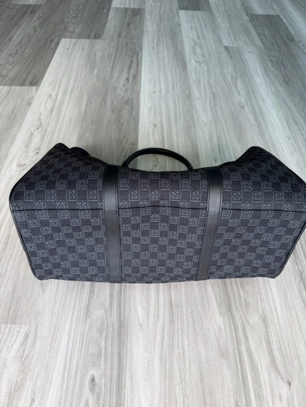 Jordan Black Monogram Duffel with Gold Accents